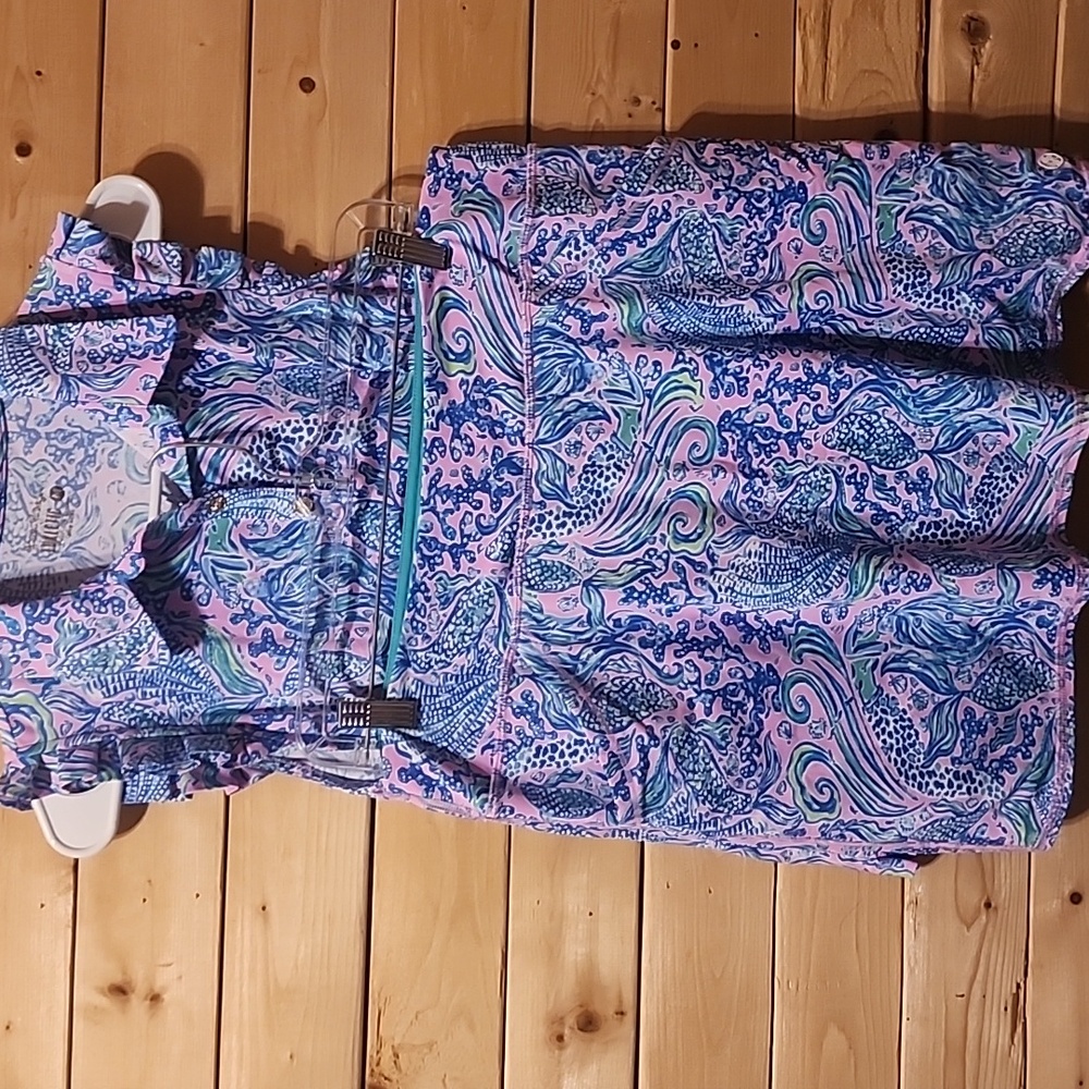 Lilly Pulitzer 2 piece set luxletic Tank Top and Skort Set Size Med Top Skort LG